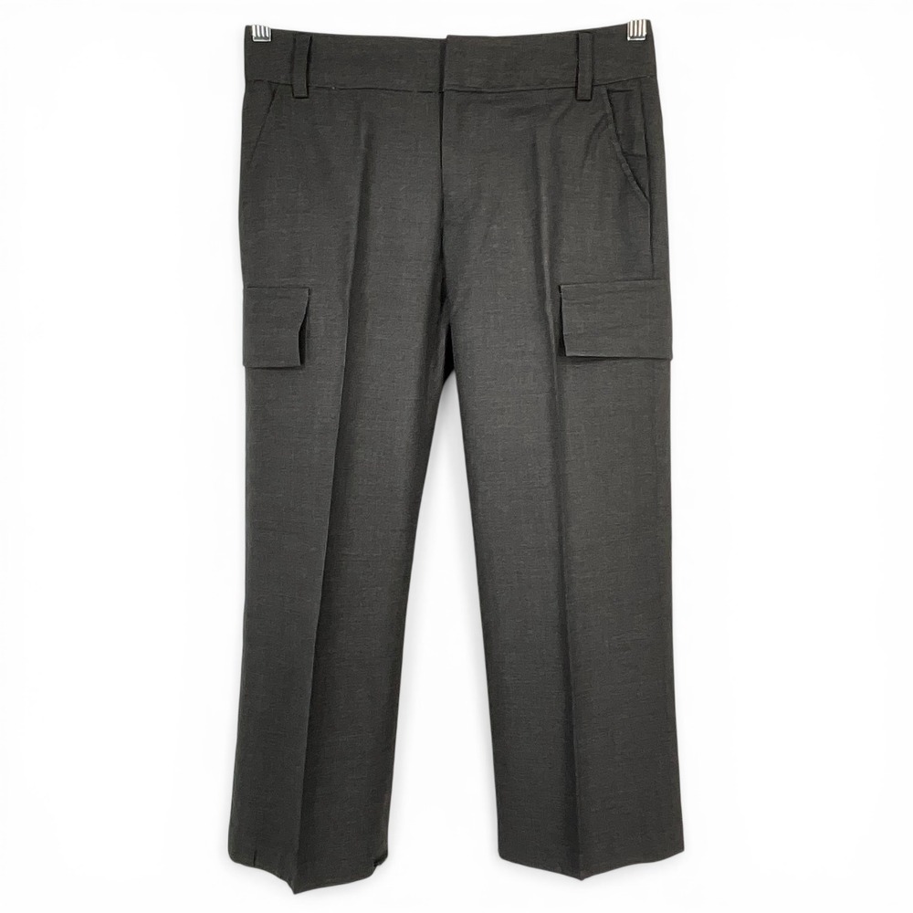Banana Republic Martin Cargo Pants Charcoal Gray Wool Silk Blend Straight Leg 2